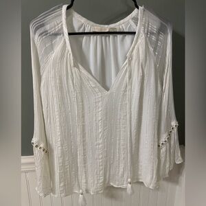 Ramy Brook White Sheer Blouse